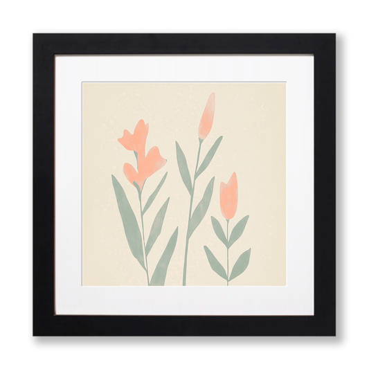 Gladiolus Linoprint-Style Art (1522-1)