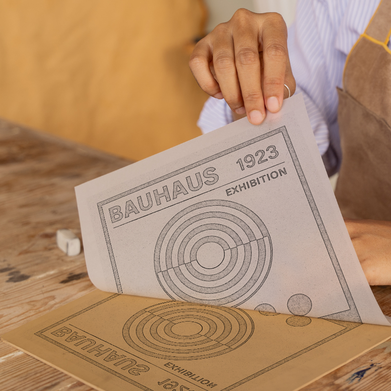 Bauhaus Design Linoprint-Style Art (c474)