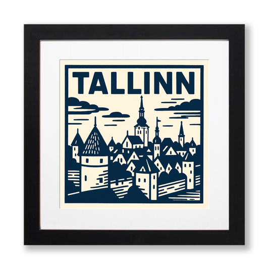 Cities Linoprint-Style Art (c76)