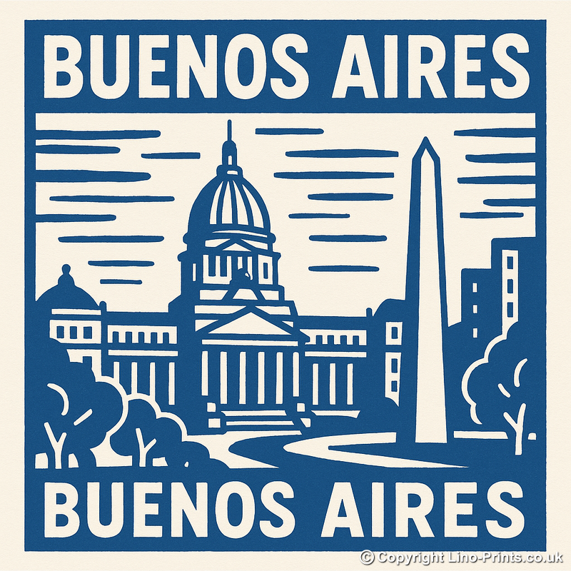 Cities Linoprint-Style Art (c225)