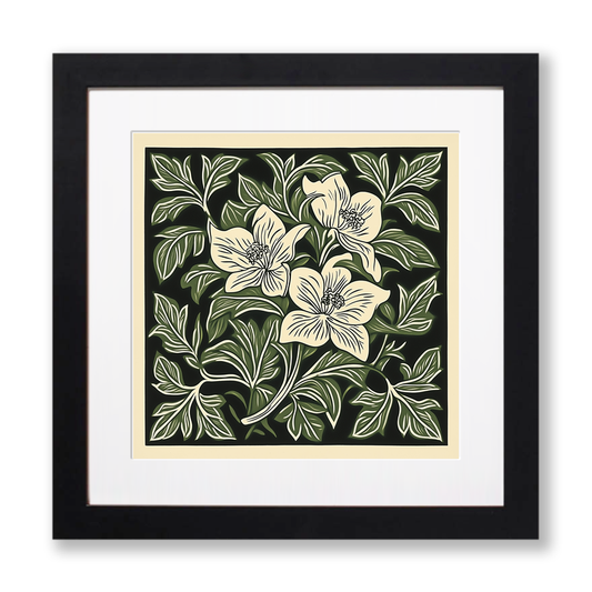 Trillium Linoprint-Style Art (1749-1)