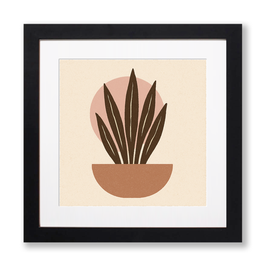 Flowers and Plants Linoprint-Style Art (c499)