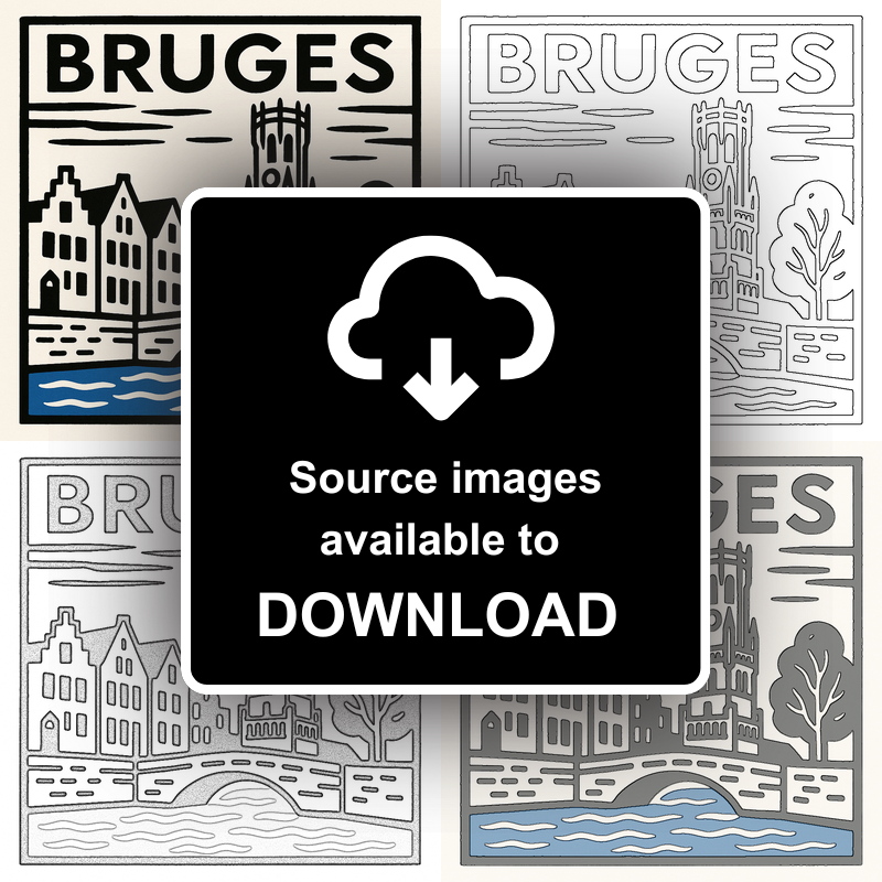 Cities Linoprint-Style Art (c226)