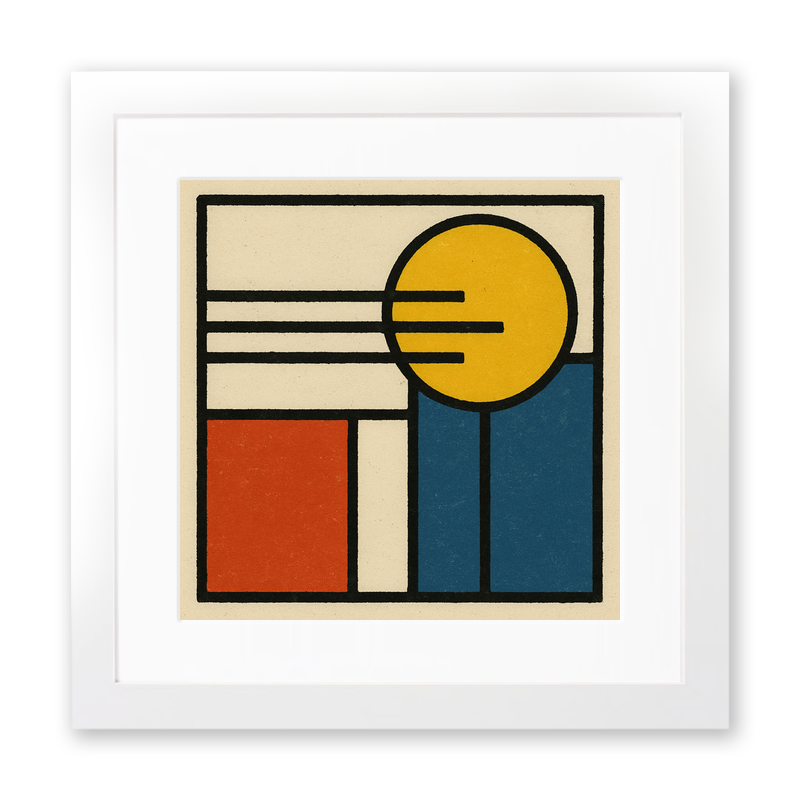 Bauhaus Design Linoprint-Style Art (c442)