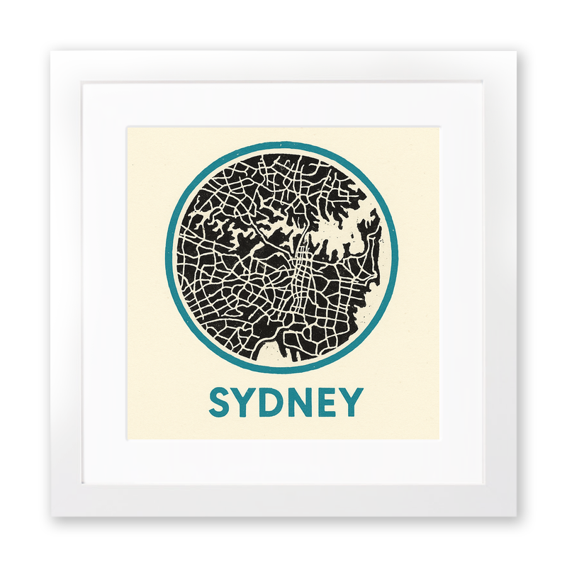 Maps Linoprint-Style Art (c45)