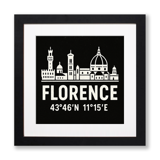 Place Coordinates Linoprint-Style Art (c270)