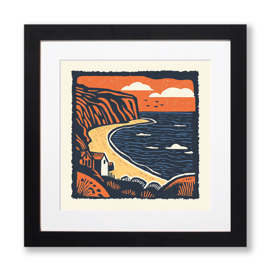 Sandwood Bay, Sutherland Linoprint-Style Art (152-2)