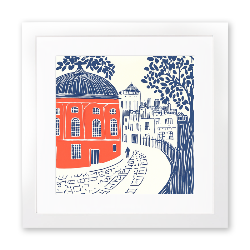 Oxford Radcliffe Camera Linoprint-Style Art (862-1)