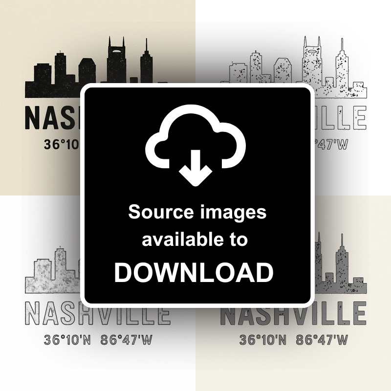 Place Coordinates Linoprint-Style Art (c264)