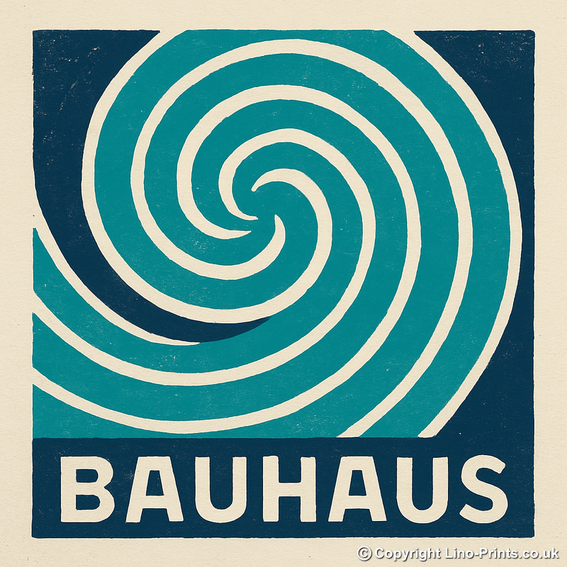 Bauhaus Design Linoprint-Style Art (c487)