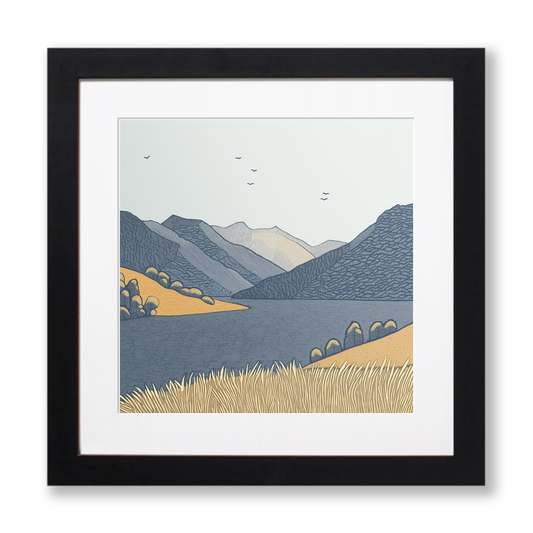 Place Fell above Ullswater Linoprint-Style Art (2505-1)
