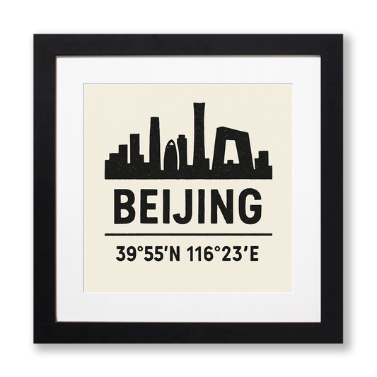 Place Coordinates Linoprint-Style Art (c274)