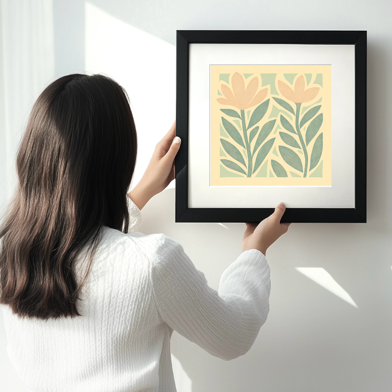 Abstract botanical textures Linoprint-Style Art (487-1)
