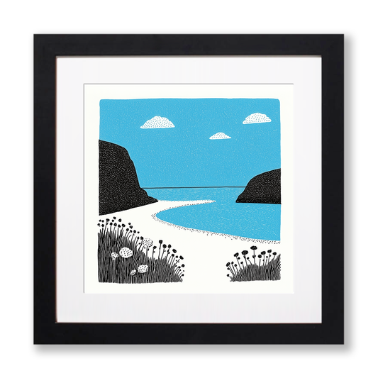 Sandwood Bay, Sutherland Linoprint-Style Art (815-1)