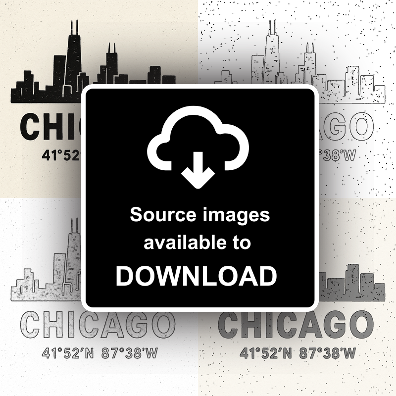 Place Coordinates Linoprint-Style Art (c342)