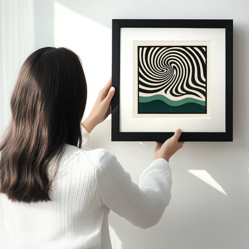 Bauhaus Design Linoprint-Style Art (c416)