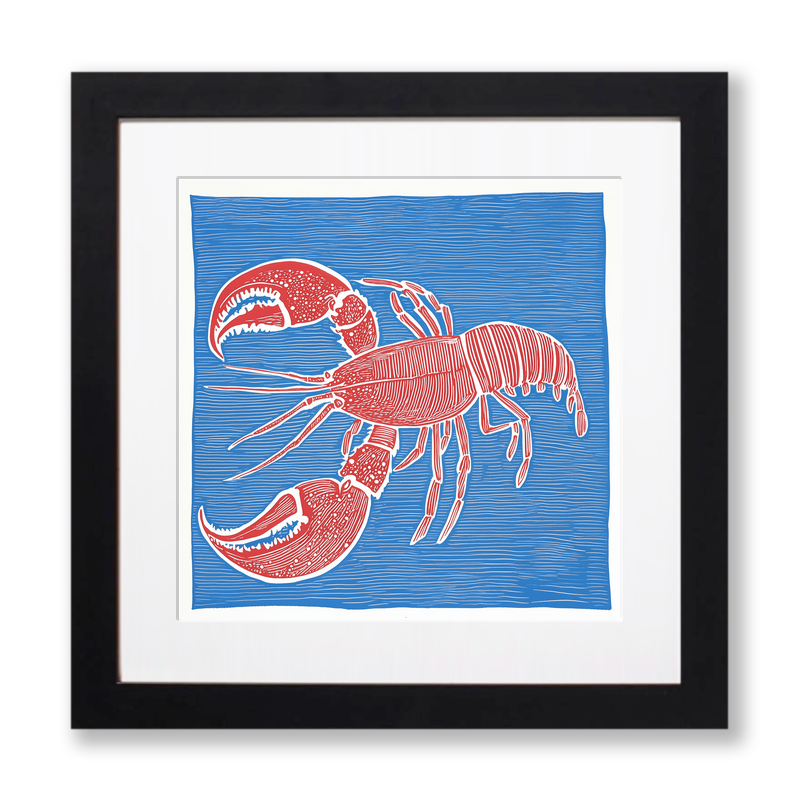 Lobster Linoprint-Style Art (1047-1)