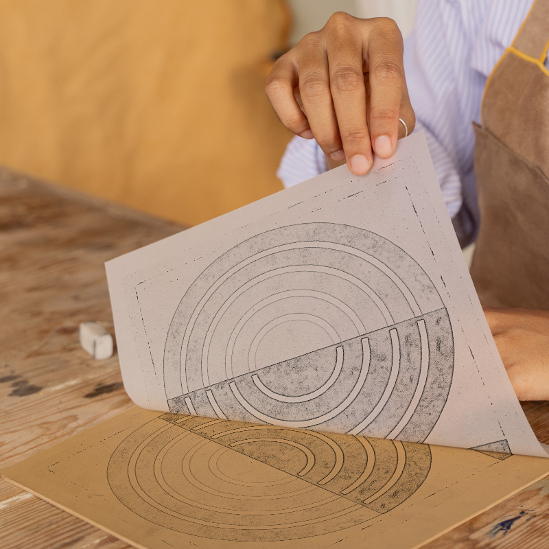 Bauhaus Design Linoprint-Style Art (c470)