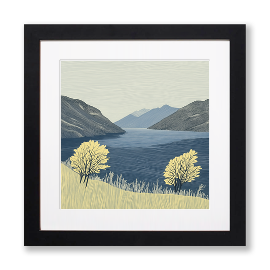 Dale Head in the Lake District Linoprint-Style Art (2402-1)