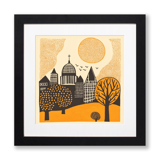 St Paul's Cathedral, London Linoprint-Style Art (195-3)