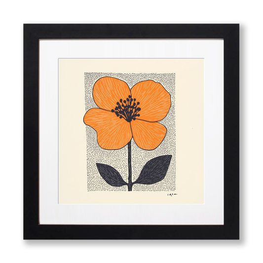 Hibiscus Linoprint-Style Art (1590-1)