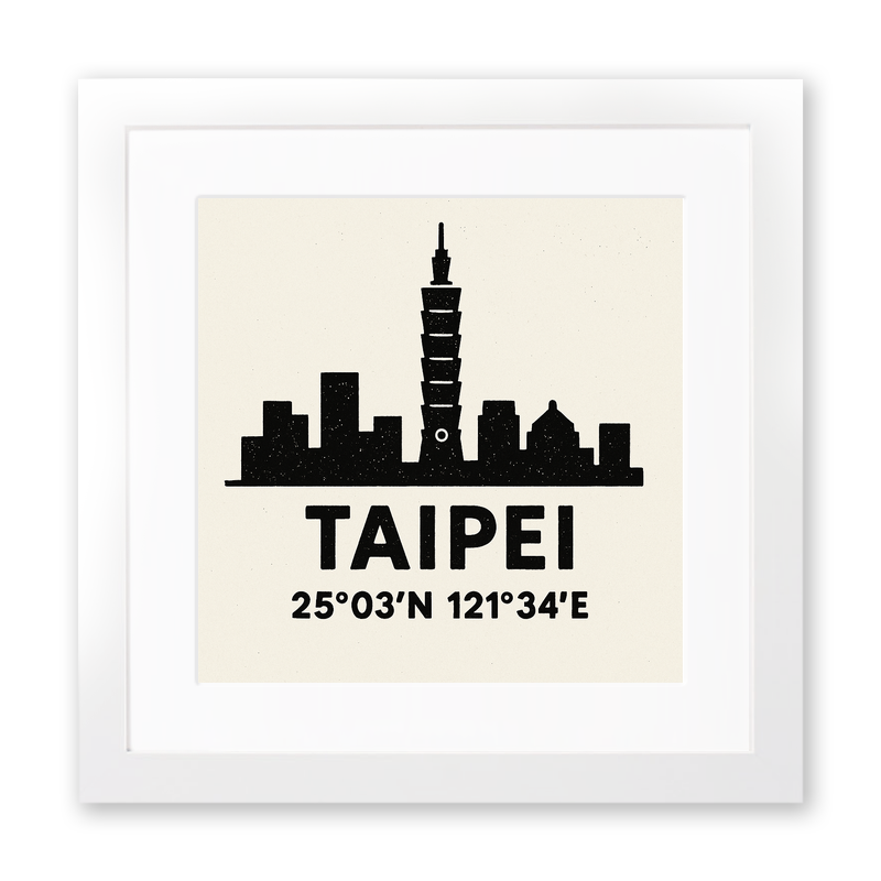 Place Coordinates Linoprint-Style Art (c324)