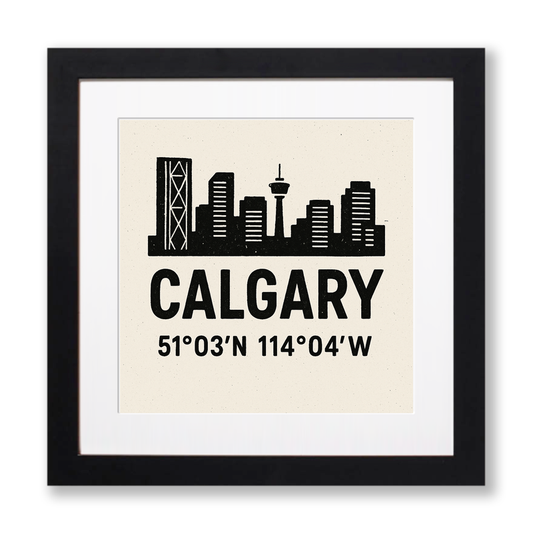 Place Coordinates Linoprint-Style Art (c295)