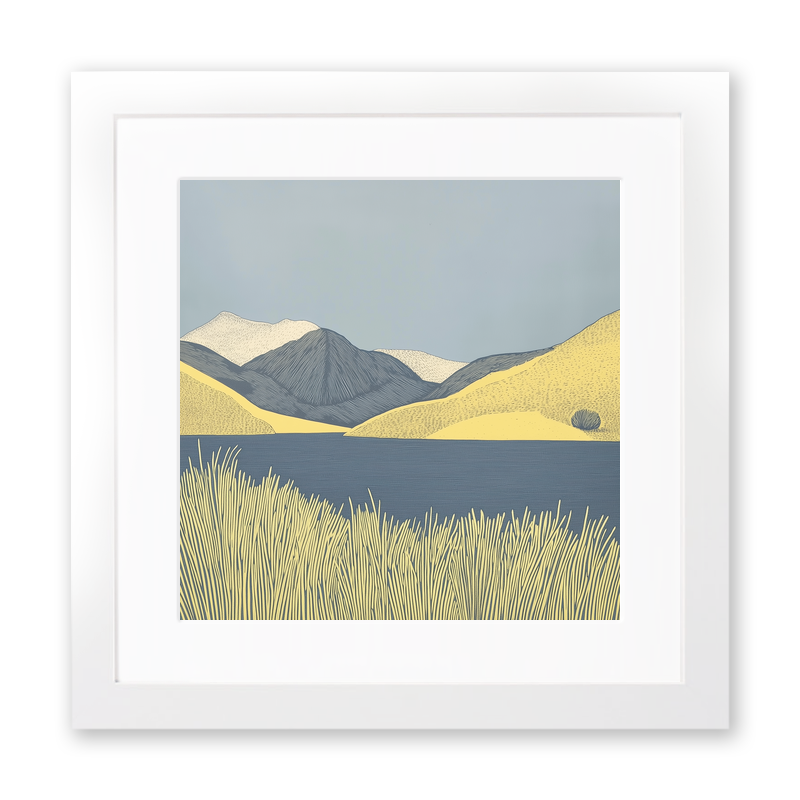 Grisedale Pike in the Lake District Linoprint-Style Art (2439-2)