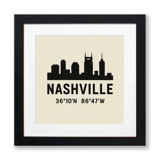 Place Coordinates Linoprint-Style Art (c264)