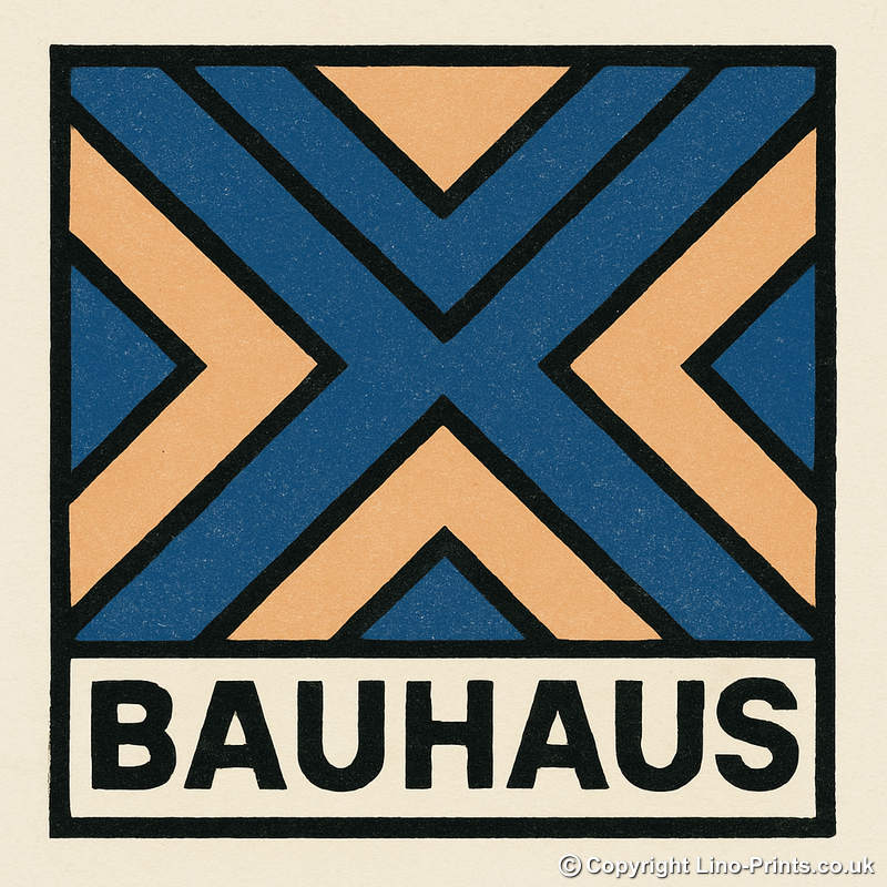 Bauhaus Design Linoprint-Style Art (c409)