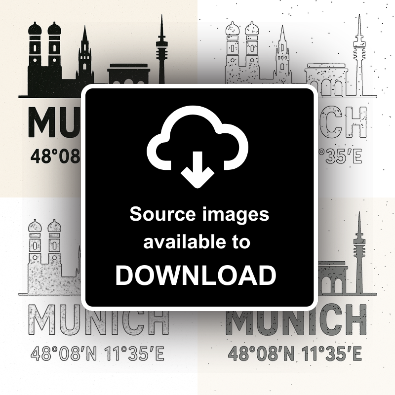 Place Coordinates Linoprint-Style Art (c254)