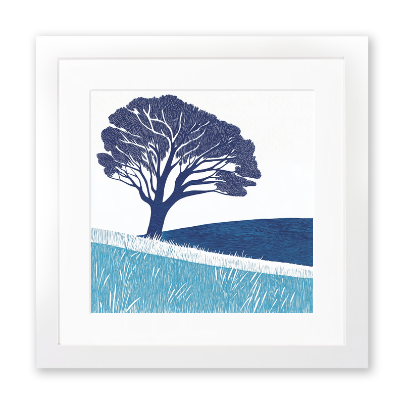 Solitary tree Linoprint-Style Art (996-1)