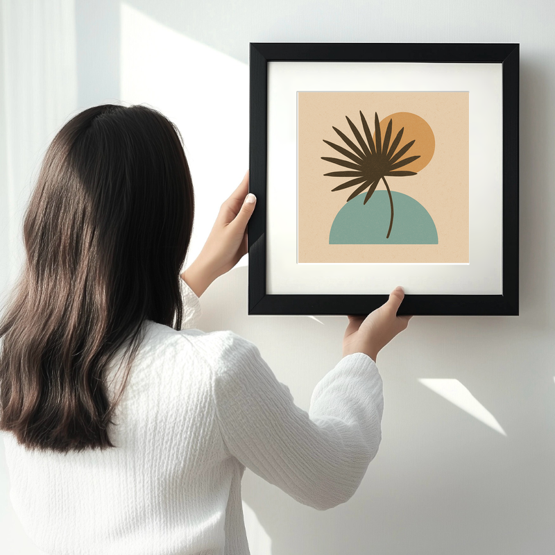 Flowers and Plants Linoprint-Style Art (c493)
