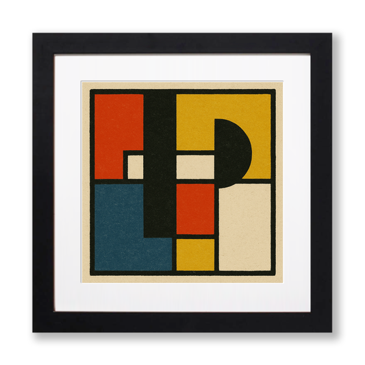 Bauhaus Design Linoprint-Style Art (c465)