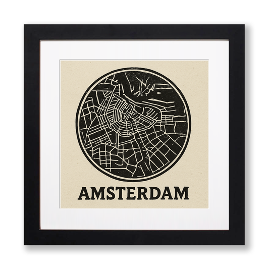 Maps Linoprint-Style Art (c20)