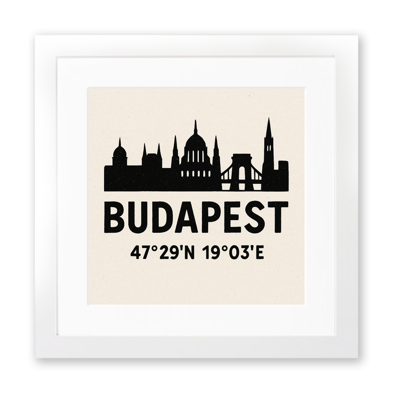 Place Coordinates Linoprint-Style Art (c307)