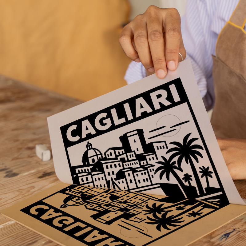 Cities Linoprint-Style Art (c222)