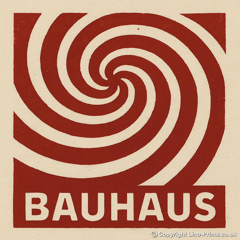 Bauhaus Design Linoprint-Style Art (c488)