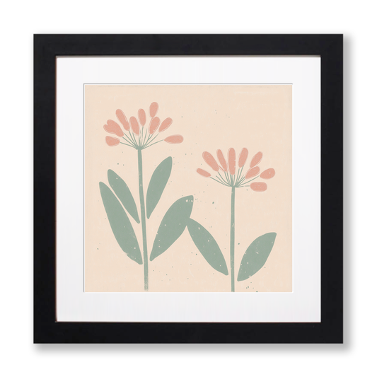 Agapanthus Linoprint-Style Art (1495-1)