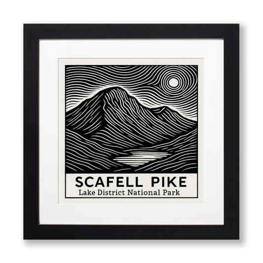 Mountains Linoprint-Style Art (c366)
