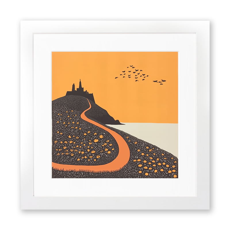 St Michael’s Mount, Cornwall Linoprint-Style Art (194-2)