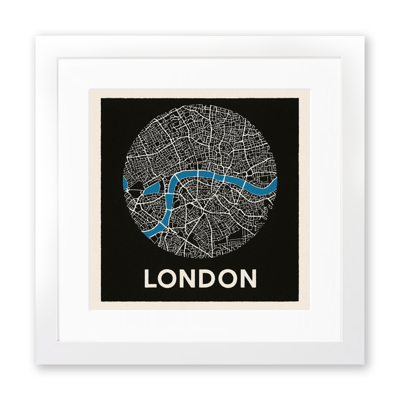 Maps Linoprint-Style Art (c16)