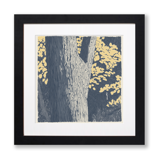 Bark texture on an old tree Linoprint-Style Art (2360-1)