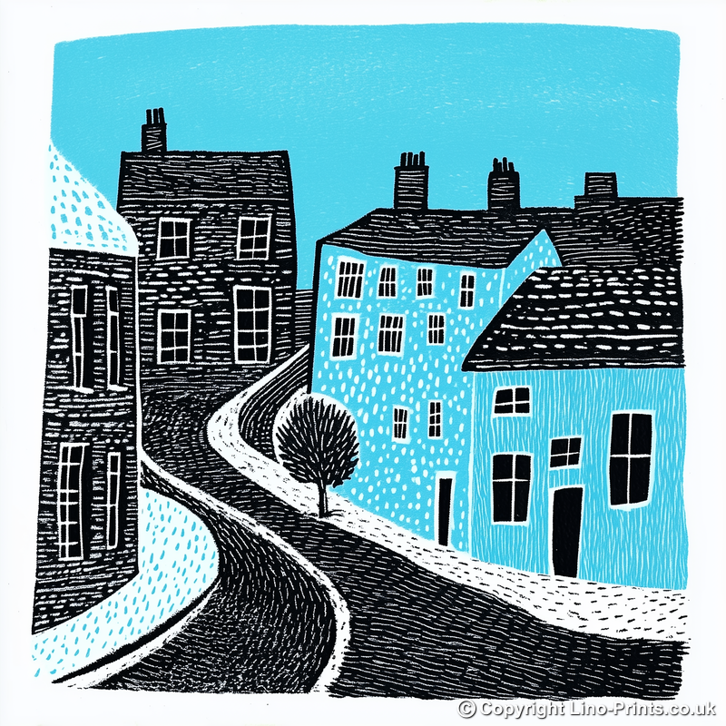 Grey Street, Newcastle Linoprint-Style Art (562-1)