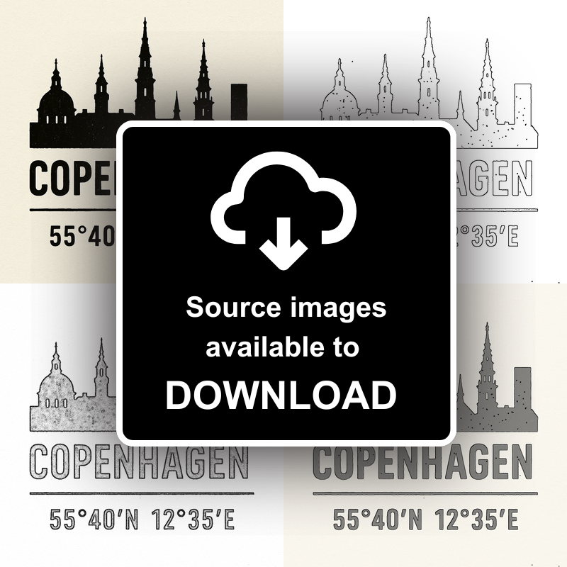 Place Coordinates Linoprint-Style Art (c298)