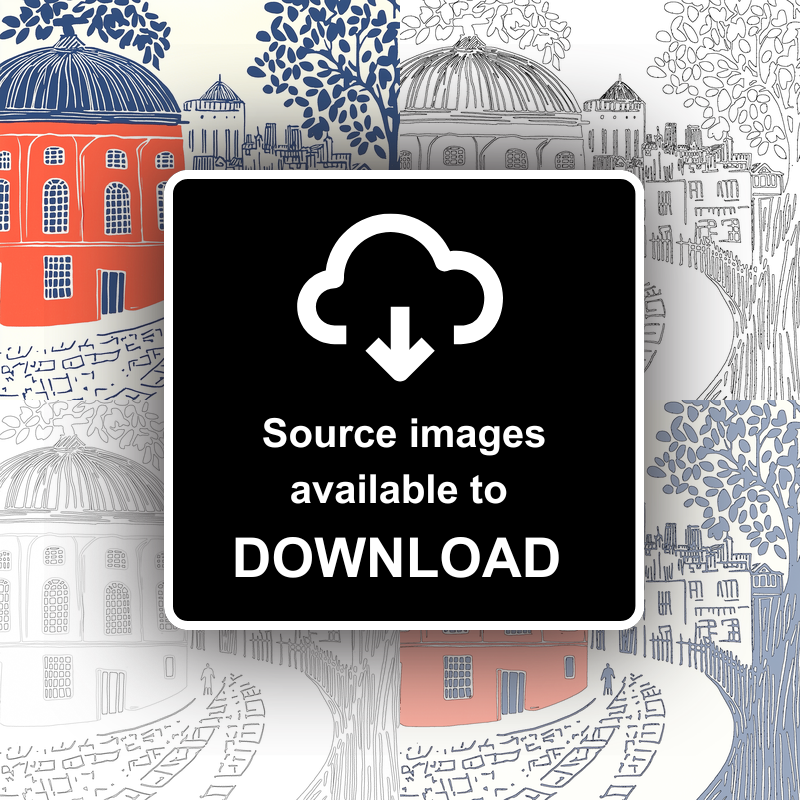 Oxford Radcliffe Camera Linoprint-Style Art (862-1)