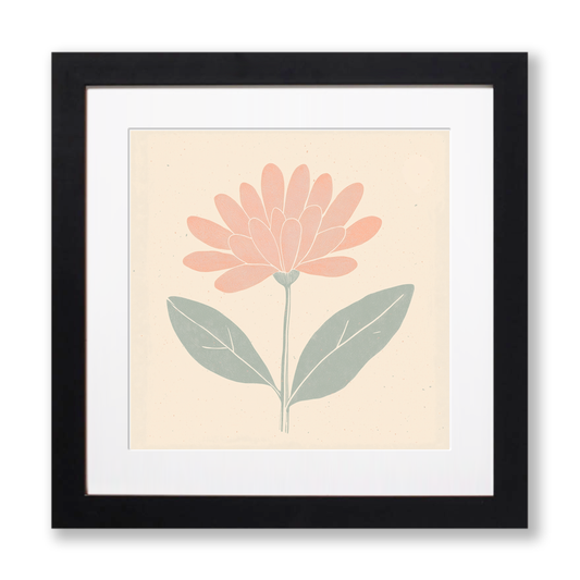 Chrysanthemum Linoprint-Style Art (1507-1)