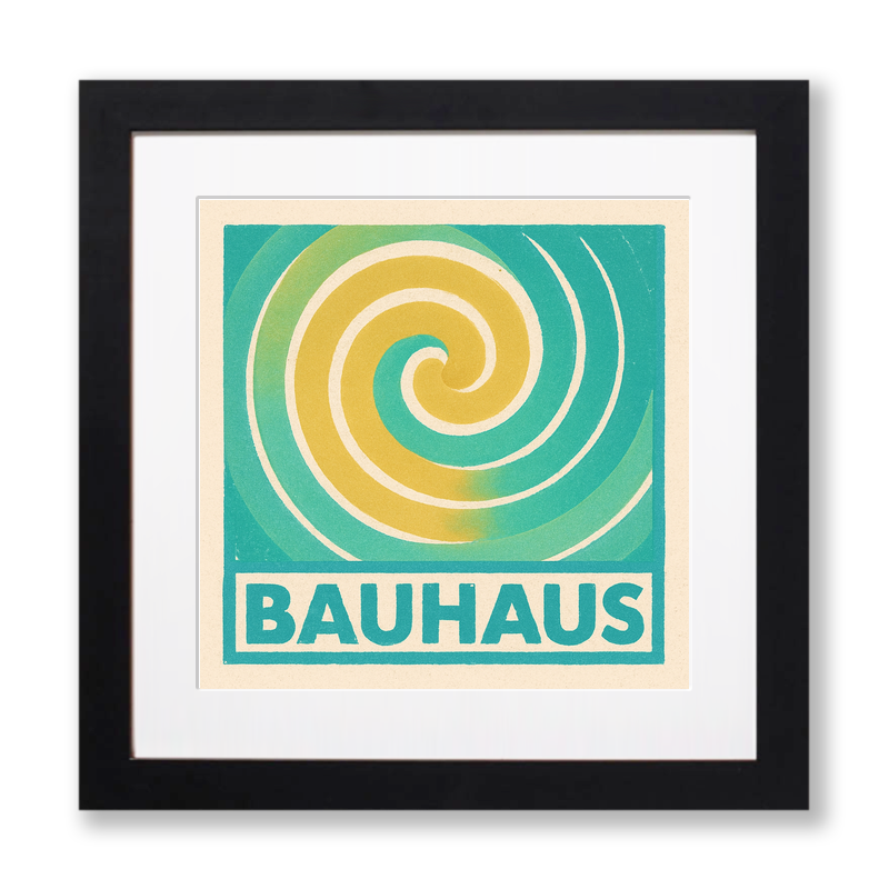 Bauhaus Design Linoprint-Style Art (c431)
