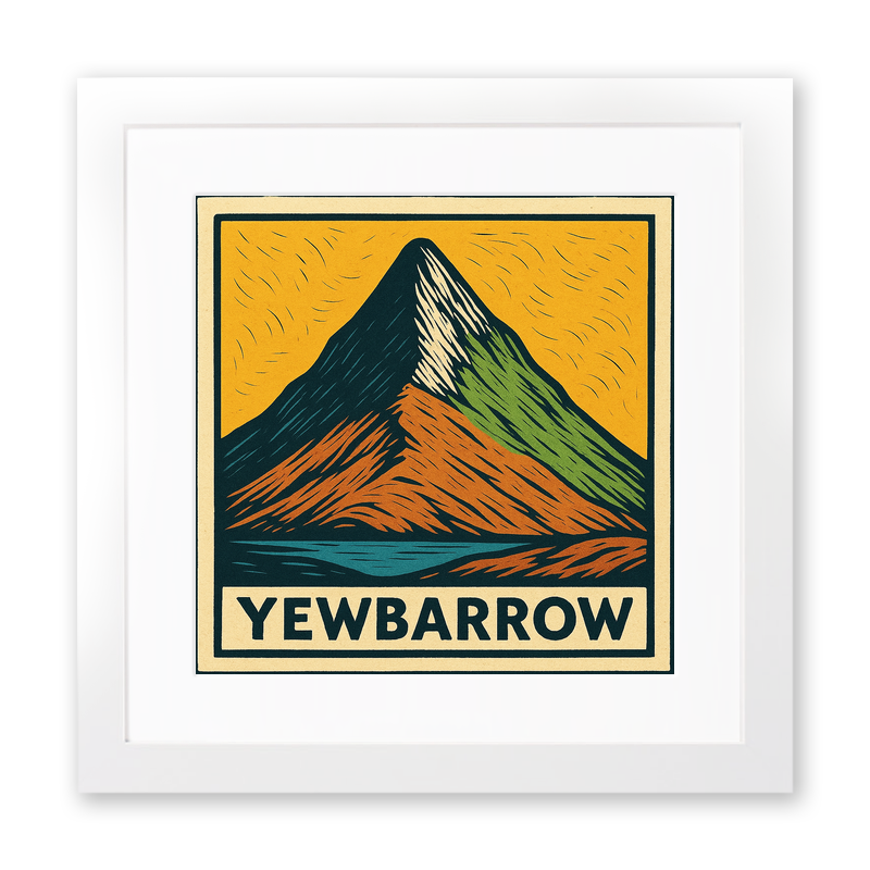 Mountains Linoprint-Style Art (c379)