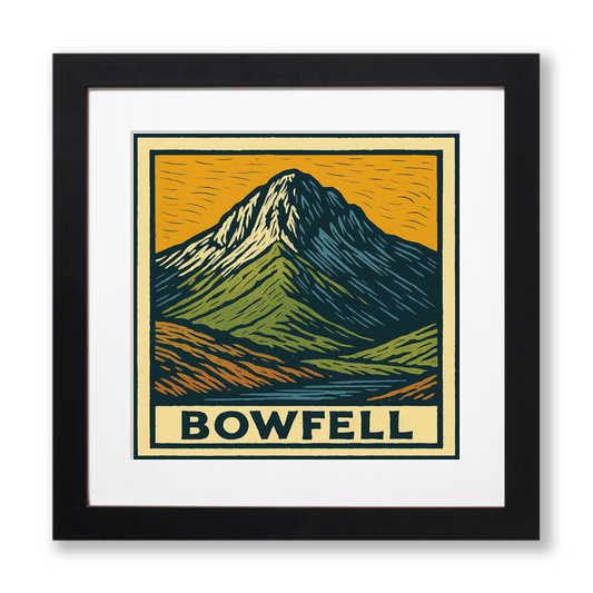 Mountains Linoprint-Style Art (c388)